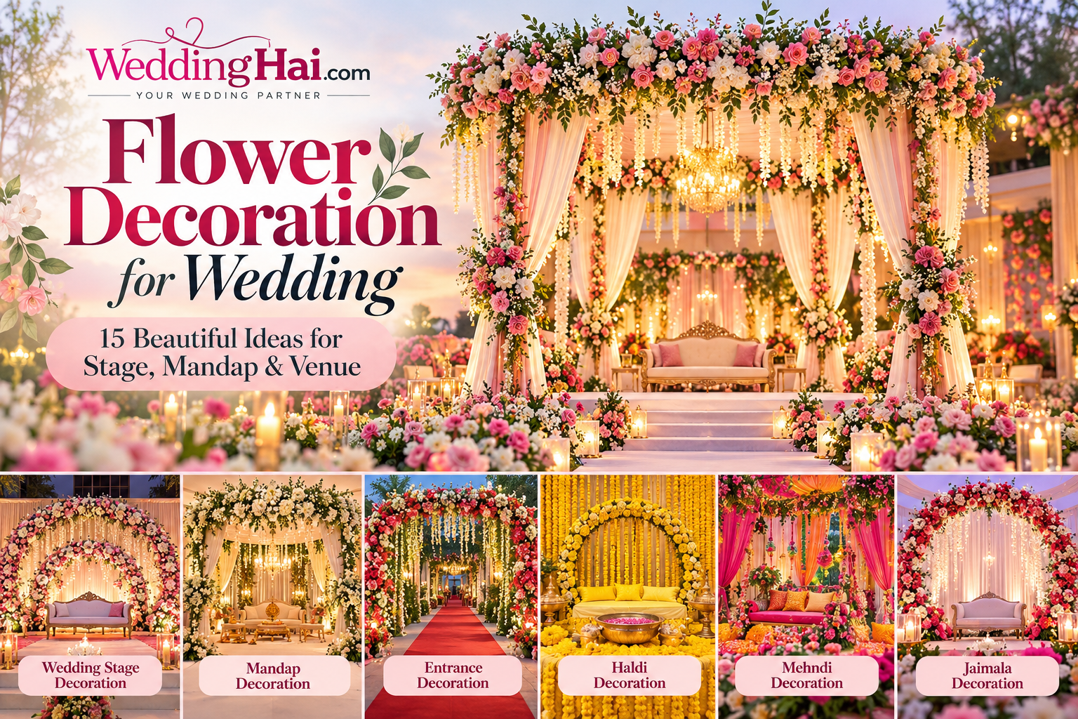 Flower Decoration for Wedding: 15 Beautiful Ideas for Wedding Stage, Mandap & Venue