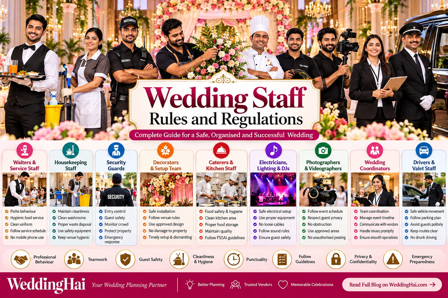 Wedding Staff Rules and Regulations: Complete Code of Conduct for Waiters, Housekeeping, Security, Decorators and Event Teams